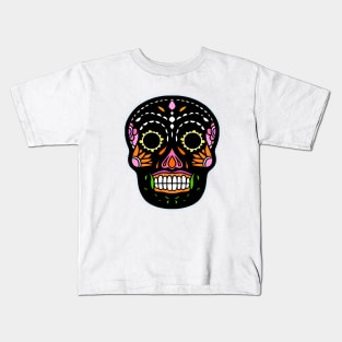 DAY Of The Dead Black Sugar Skull Kids T-Shirt